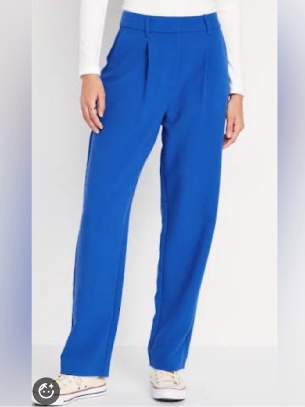 Old Navy Extra High Waisted Taylor Trouser Straight Pants Blue size medium